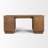 Winsford Two-Tone Oak Writing Desk w/ Glass Doors from Mercana - Luna Furniture