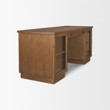 Winsford Two-Tone Oak Writing Desk w/ Glass Doors from Mercana - Luna Furniture