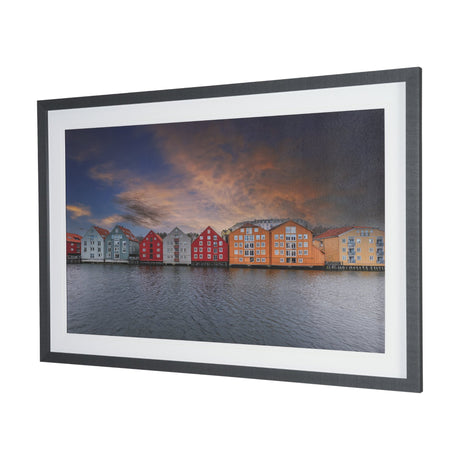 Waterfront of Alesund, Norway by Richard Silver Textured Framed Photo Print Matted under Glass from Mercana - Luna Furniture