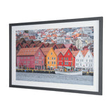 Waterfront in Bergen, Norway by Richard Silver Textured Framed Photo Print Matted under Glass from Mercana - Luna Furniture