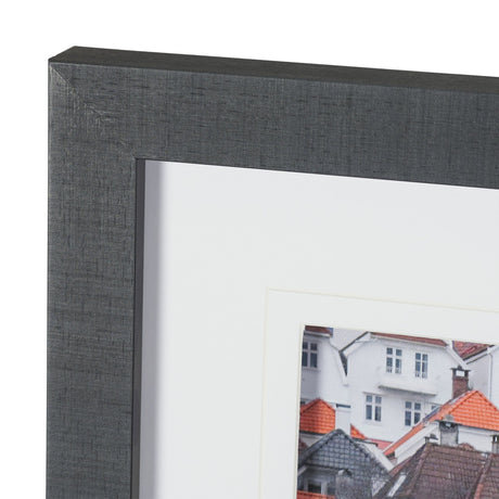 Waterfront in Bergen, Norway by Richard Silver Textured Framed Photo Print Matted under Glass from Mercana - Luna Furniture