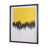 Black Reeds Yellow Abstract by Cats And Dogs Hand-Embellish Textured Framed Artwork Matt under Glass from Mercana - Luna Furniture