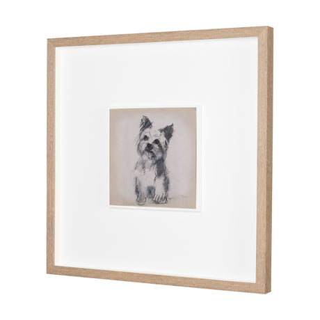 White Scottie by Mercana Studio Hand-Embellished Framed Artwork Matted under Glass from Mercana - Luna Furniture