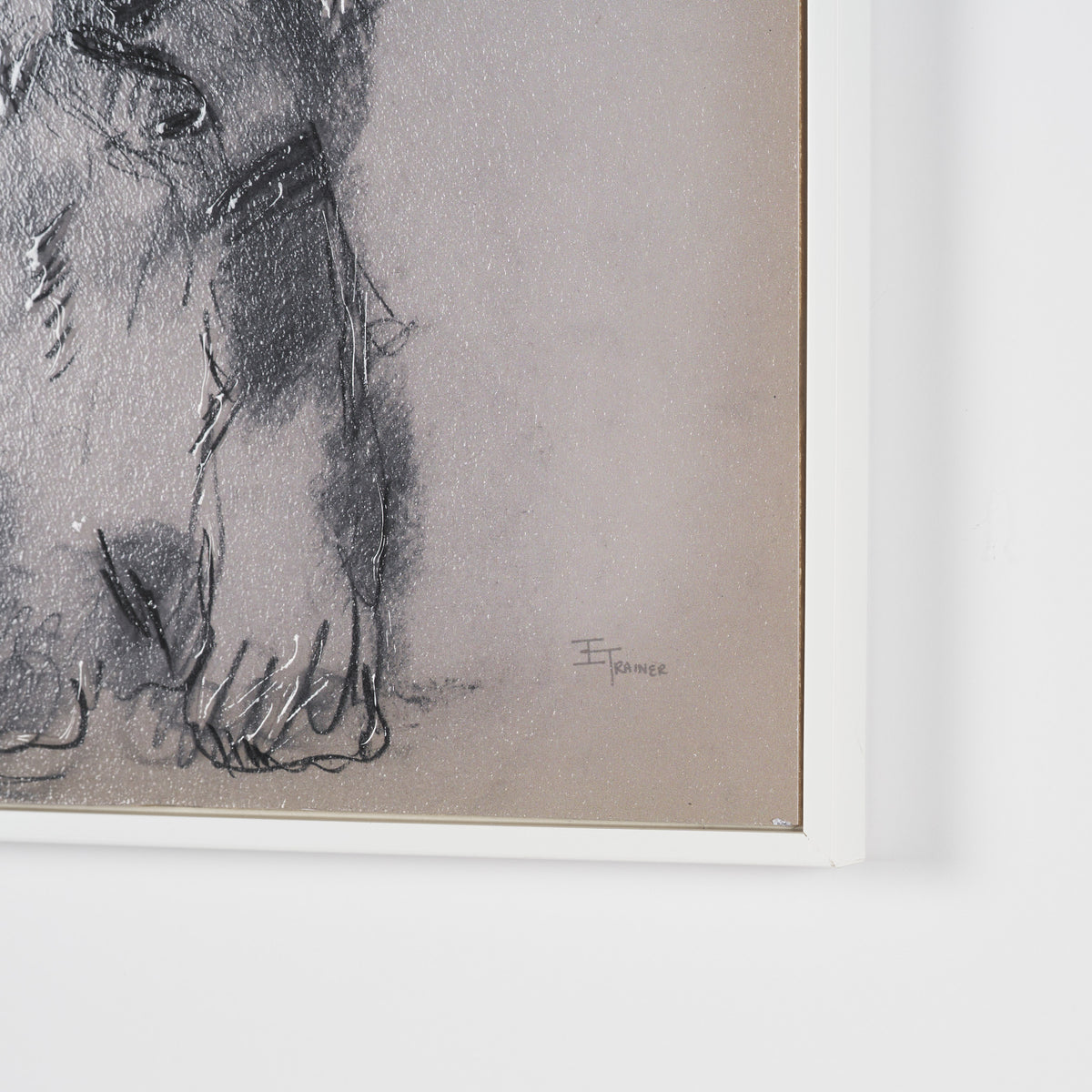 White Scottie by Mercana Studio Hand-Embellished Framed Artwork Matted under Glass from Mercana - Luna Furniture