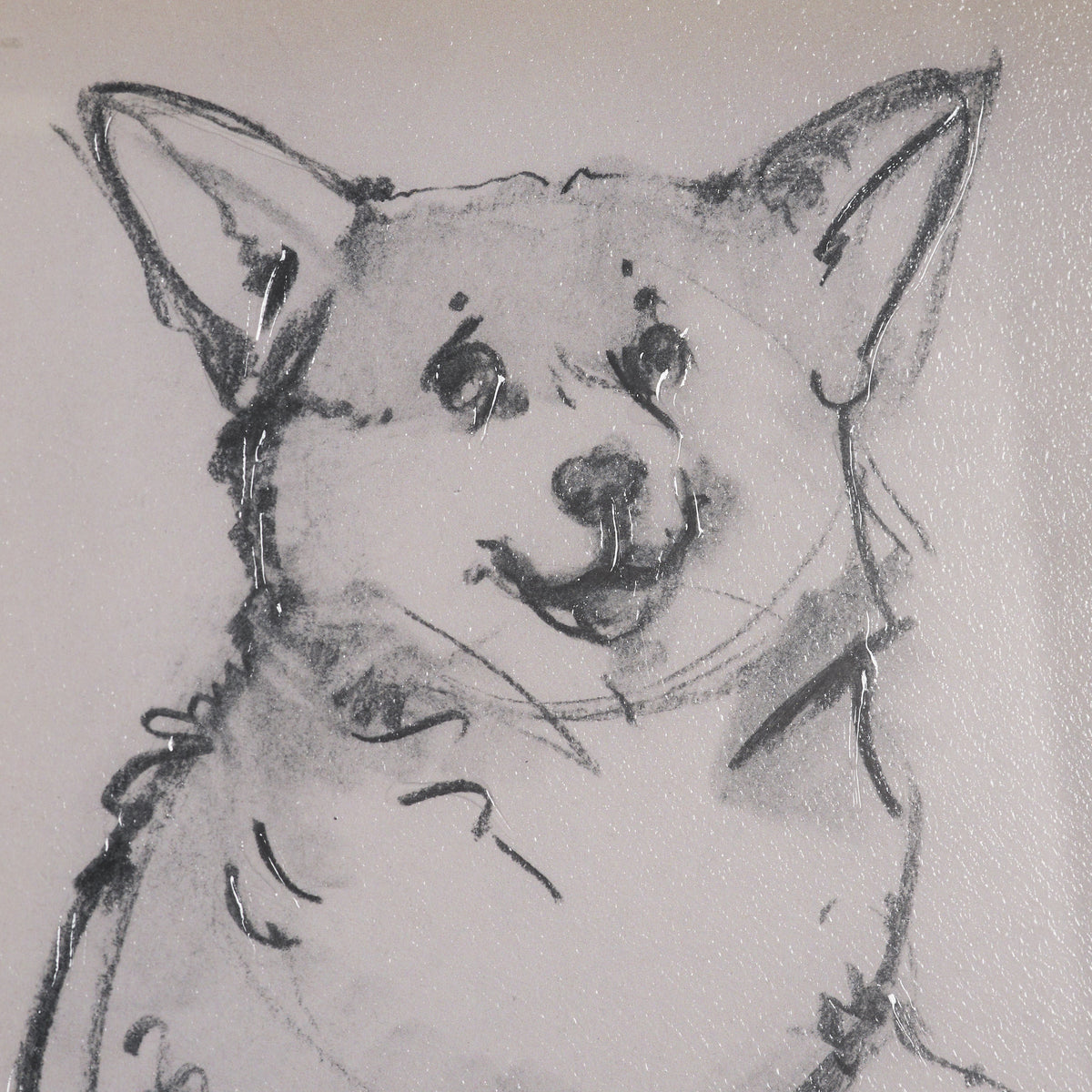 Corgi by Mercana Studio Hand-Embellished Framed Artwork Matted under Glass