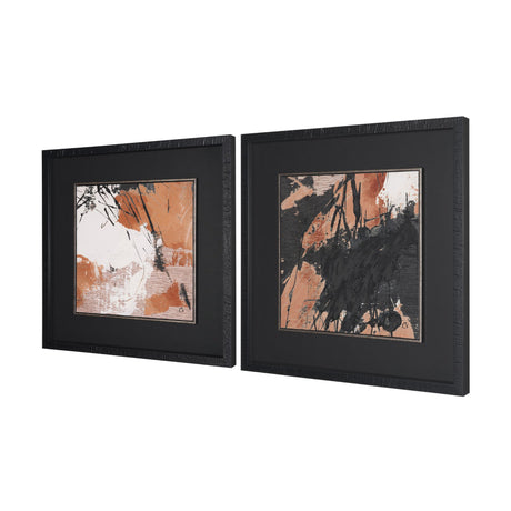 Tones of Sienna II (Set of 2) by Mercana Studio Hand-Embellished Framed Artwork Matted under Glass from Mercana - Luna Furniture