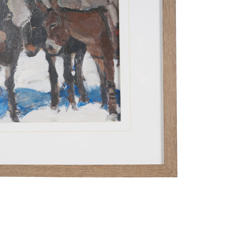 Prospector with Burros by LaVerne Nelson Black Hand-Embellished Framed Artwork Matted under Glass from Mercana - Luna Furniture