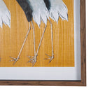 Japanese Red Crown Crane by Ogata Korin Hand-Embellished Textured Framed Artwork Matted under Glass
