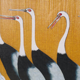 Japanese Red Crown Crane by Ogata Korin Hand-Embellished Textured Framed Artwork Matted under Glass