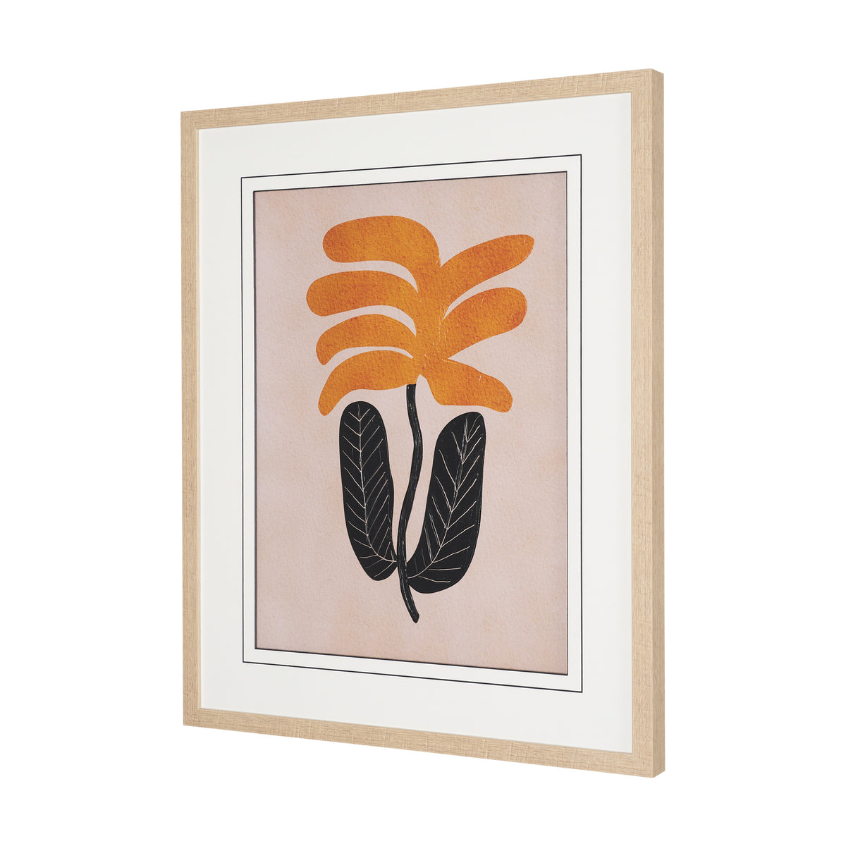 Abstract Golden Plant by Sharyn Bursic Hand-Embellished Textured Framed Artwork Matted under Glass from Mercana - Luna Furniture