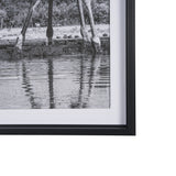 Thirsty Savanna Giraffes(Set of 2) by Jun Zuo Hand-Embellished Framed Photo Print Matted under Glass from Mercana - Luna Furniture
