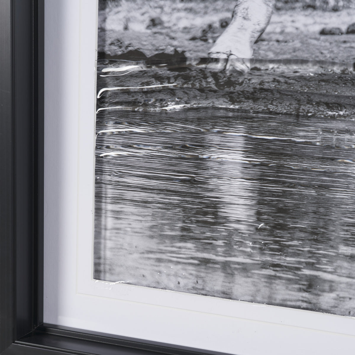 Thirsty Savanna Giraffes(Set of 2) by Jun Zuo Hand-Embellished Framed Photo Print Matted under Glass from Mercana - Luna Furniture