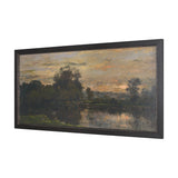 A River Landscape with Storks by Charles-Francois Daubigny Textured Framed Artwork Matted from Mercana - Luna Furniture