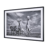Curious Farm Goats by Novica Stankovic Hand-Embellished Textured Framed Artwork Matted under Glass
