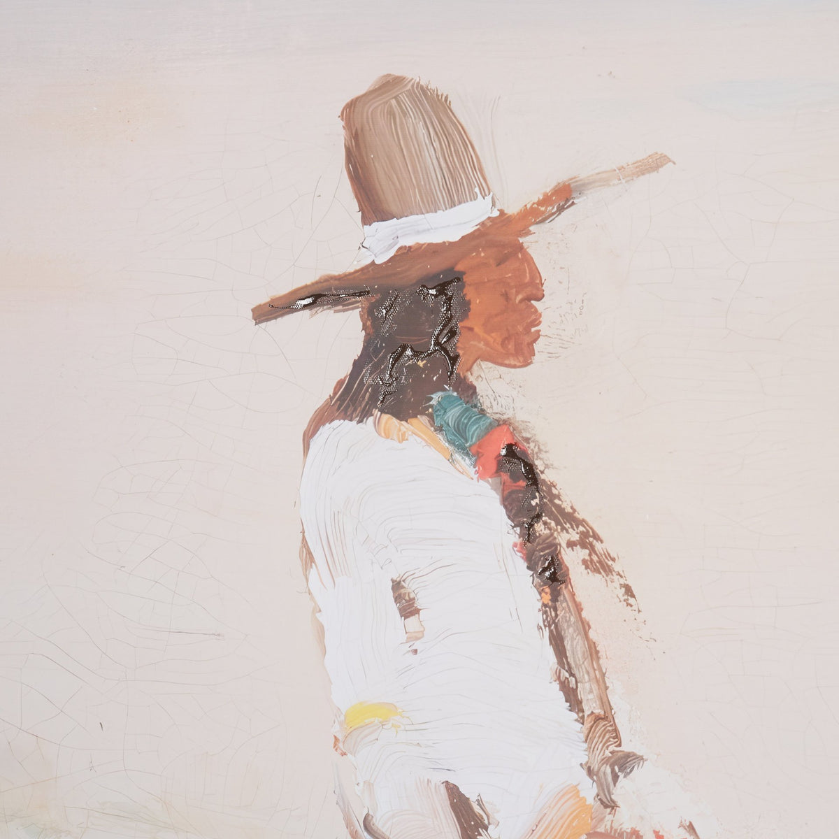 Indian Rider by LaVerne Nelson Black Hand-Embellished Textured Framed Canvas Artwork from Mercana - Luna Furniture