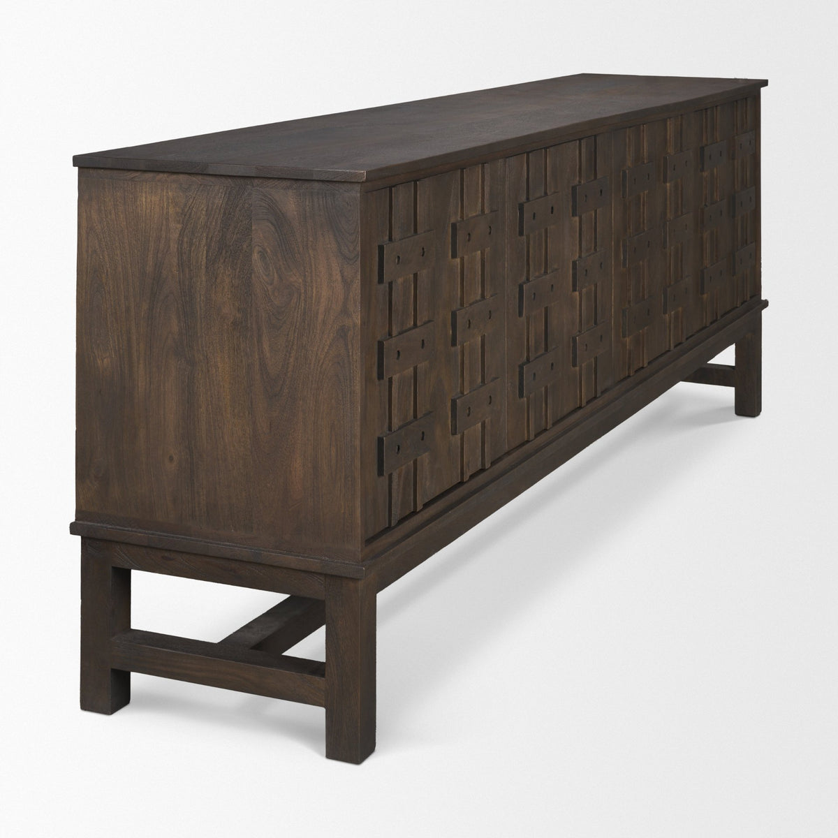 Truss Dark Brown Wood 4 Door Closed Sideboard from Mercana - Luna Furniture