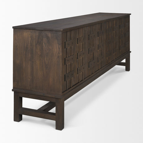 Truss Dark Brown Wood 4 Door Closed Sideboard from Mercana - Luna Furniture