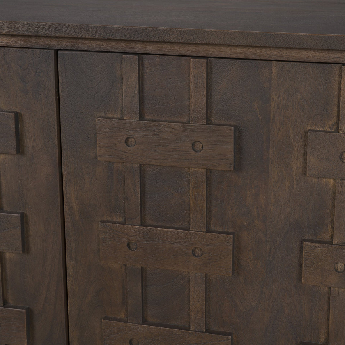 Truss Dark Brown Wood 4 Door Closed Sideboard from Mercana - Luna Furniture