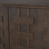 Truss Dark Brown Wood 4 Door Closed Sideboard from Mercana - Luna Furniture