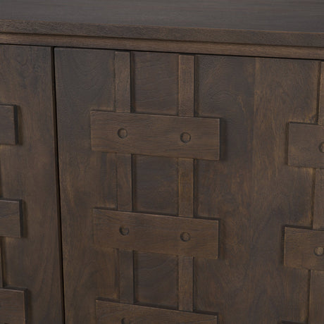 Truss Dark Brown Wood 4 Door Closed Sideboard from Mercana - Luna Furniture
