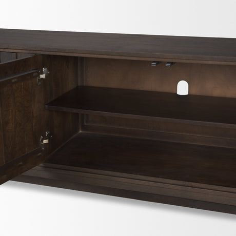 Truss Dark Brown Wood 4 Door Closed Sideboard from Mercana - Luna Furniture