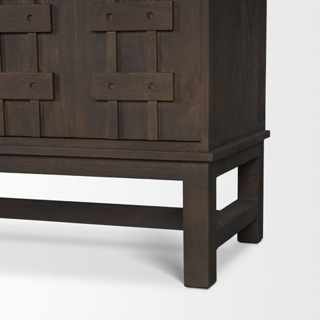 Truss Dark Brown Wood 4 Door Closed Sideboard from Mercana - Luna Furniture