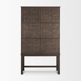 Truss Dark Brown Wood 6 Door Tall Cabinet from Mercana - Luna Furniture