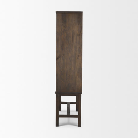 Truss Dark Brown Wood 6 Door Tall Cabinet from Mercana - Luna Furniture