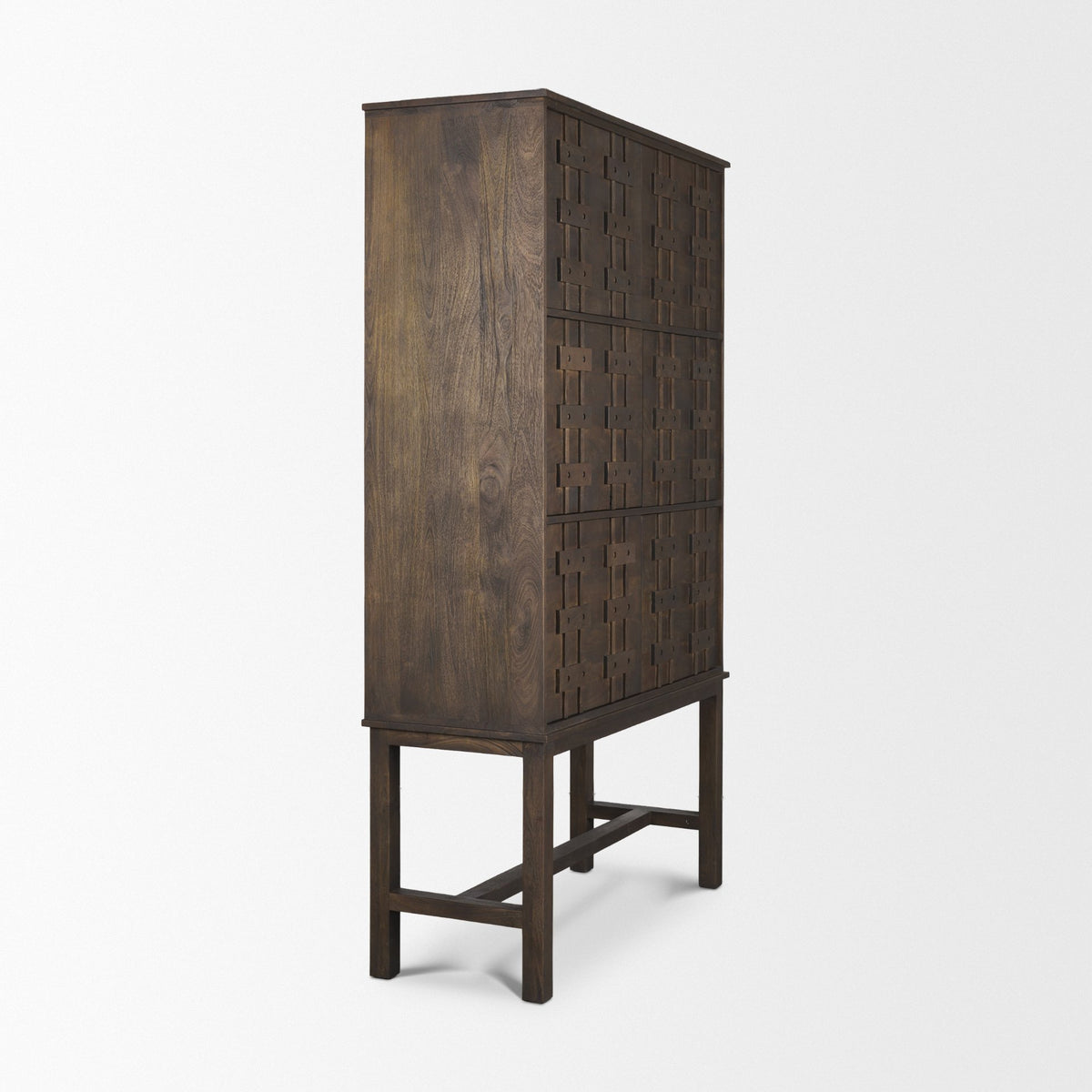 Truss Dark Brown Wood 6 Door Tall Cabinet from Mercana - Luna Furniture