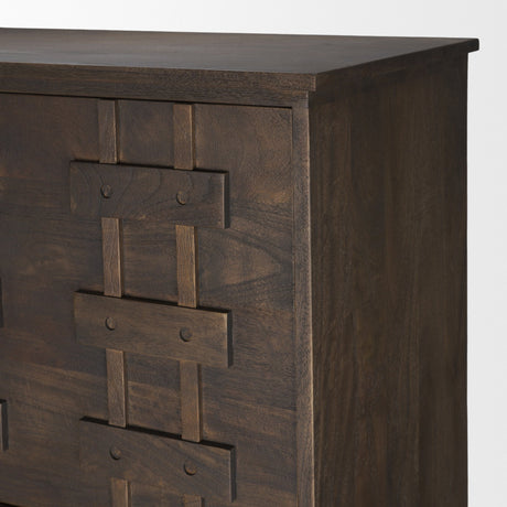 Truss Dark Brown Wood 6 Door Tall Cabinet from Mercana - Luna Furniture