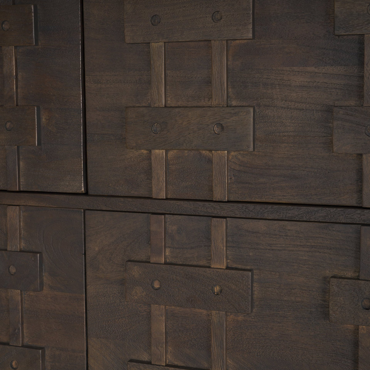 Truss Dark Brown Wood 6 Door Tall Cabinet from Mercana - Luna Furniture
