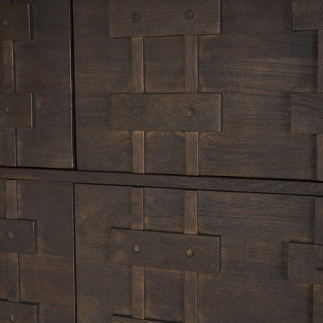 Truss Dark Brown Wood 6 Door Tall Cabinet from Mercana - Luna Furniture