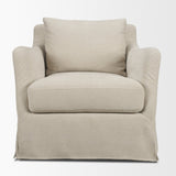 Ellington Slipcovered Slope Arm Accent Chair | Cream Fabric from Mercana - Luna Furniture