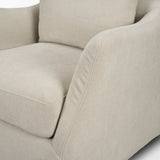 Ellington Slipcovered Slope Arm Swivel Swivel Accent Chair | Cream Fabric from Mercana - Luna Furniture