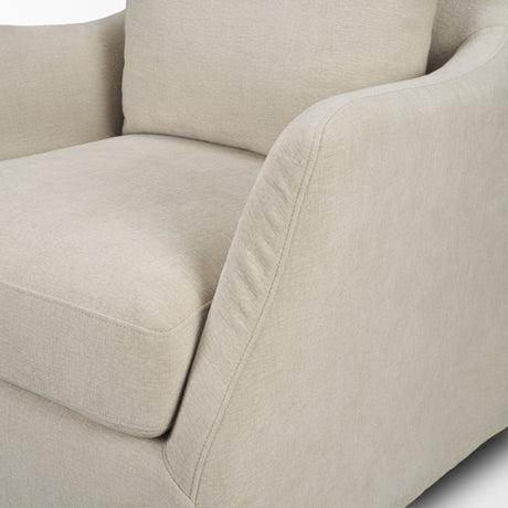 Ellington Slipcovered Slope Arm Swivel Swivel Accent Chair | Cream Fabric from Mercana - Luna Furniture