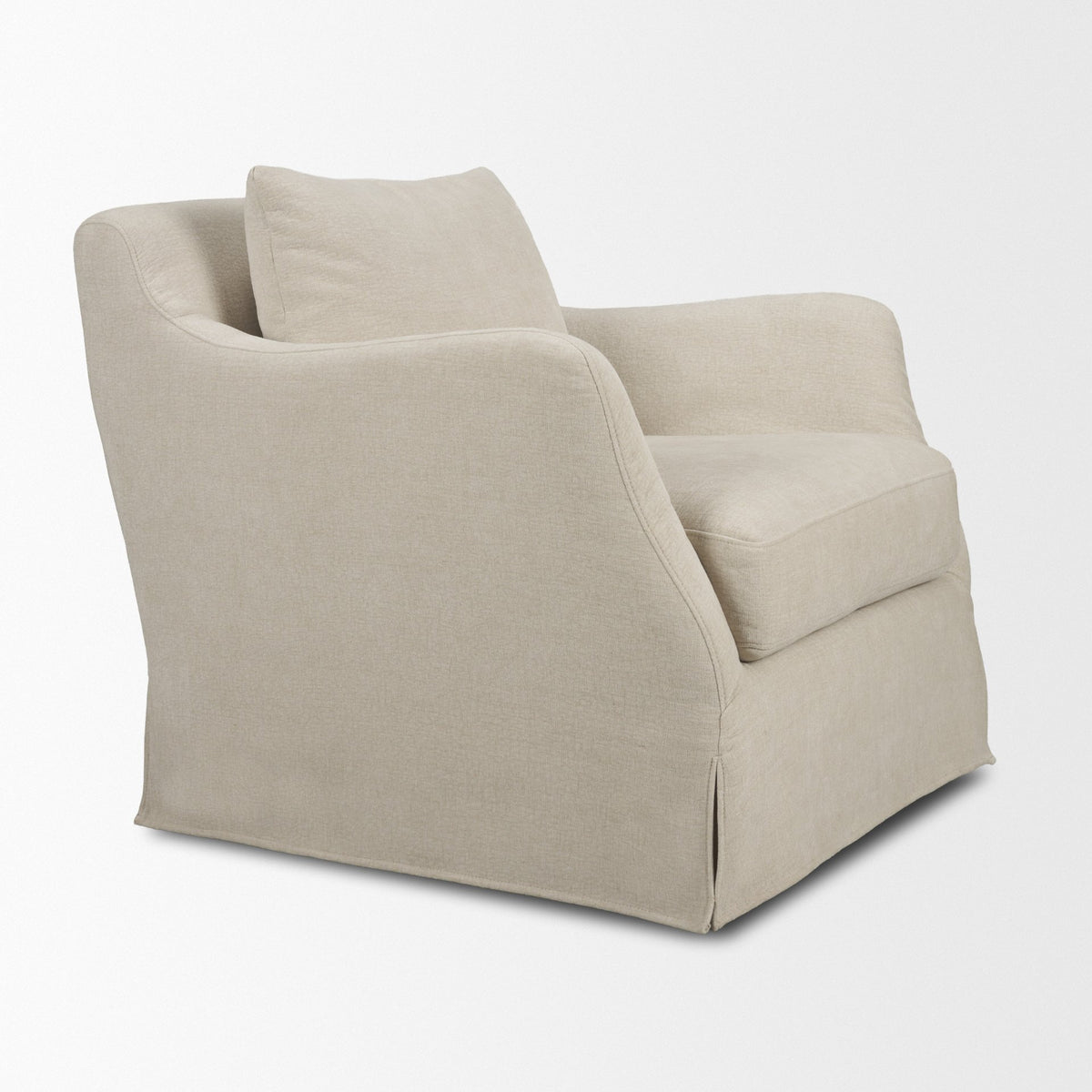 Ellington Slipcovered Slope Arm Swivel Swivel Accent Chair | Cream Fabric from Mercana - Luna Furniture