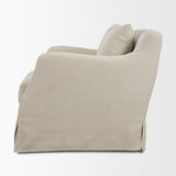 Ellington Slipcovered Slope Arm Swivel Swivel Accent Chair | Cream Fabric from Mercana - Luna Furniture