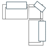 Warner Channel 3 Piece Sofa Set w/S Corner Piece w/Back Cushions from Mercana - Luna Furniture