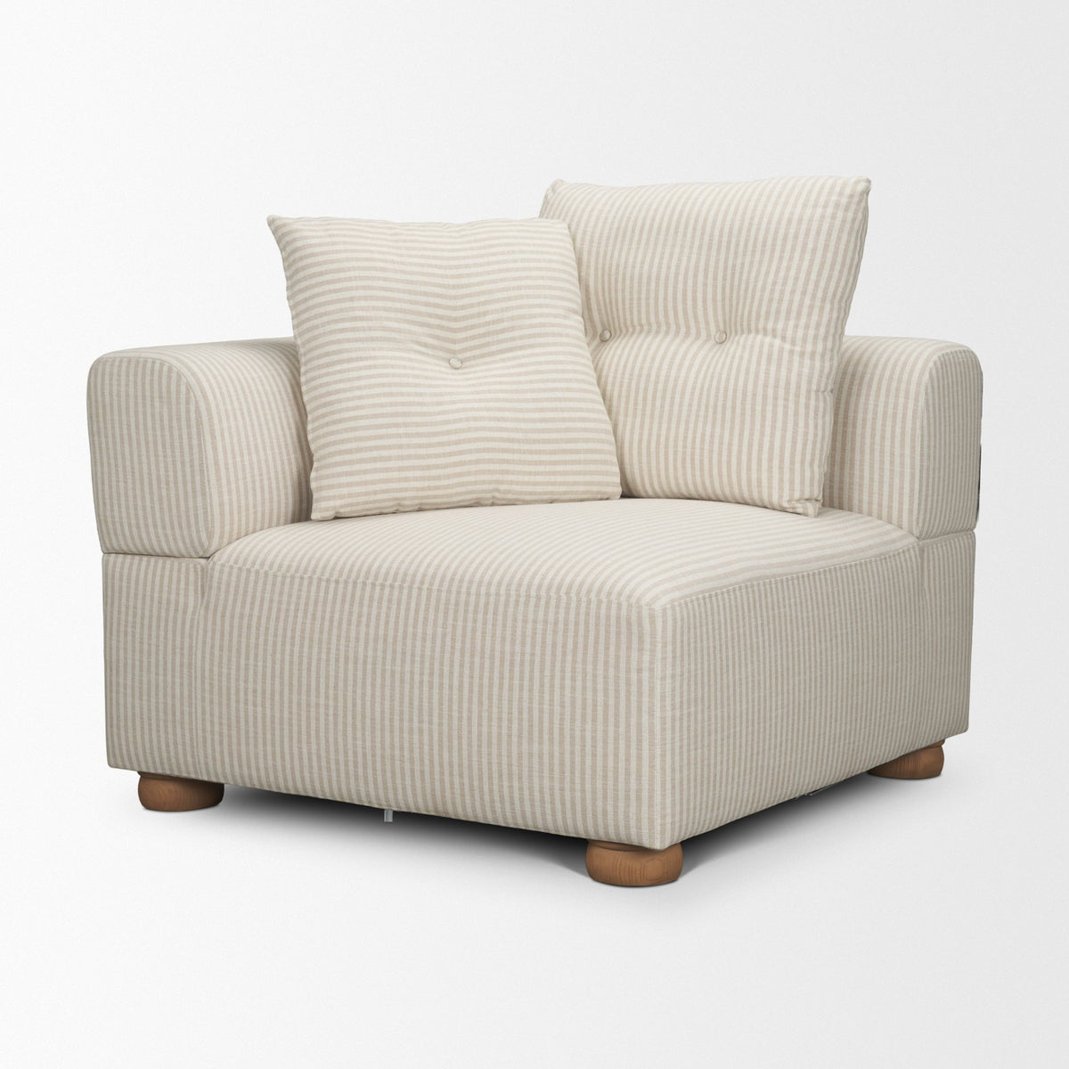 Warner Stripe 3 Piece Sofa Set w/S Corner Piece w/Back Cushions from Mercana - Luna Furniture