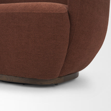 Hudson Burgundy Fabric Upholstered Chair from Mercana - Luna Furniture