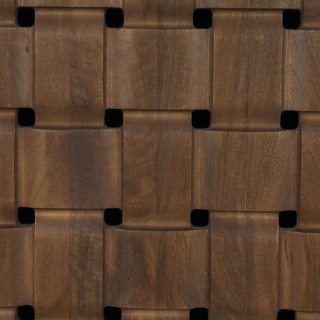 Trellyn Dark Brown Solid Wood Carved Woven Desk from Mercana - Luna Furniture