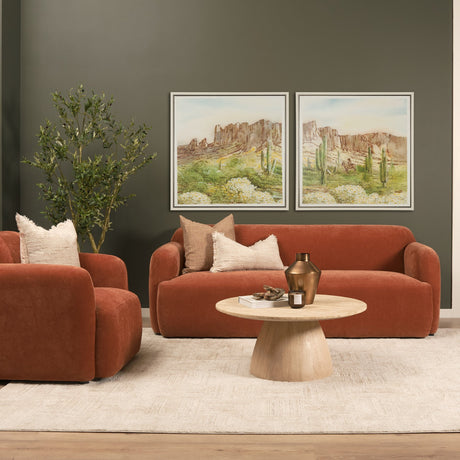 Allyson 36" Light Wood Base w/ Travertine Top Coffee Table from Mercana - Luna Furniture