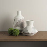Velo 11.8H White w/Green Hand-Painted Terracotta Decorative Vase from Mercana - Luna Furniture