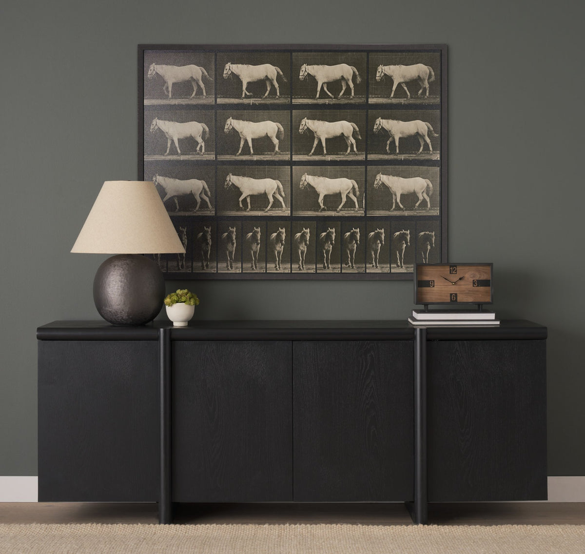 Walking Free by Eadweard Muybridge Textured Framed CanvasPhoto Print from Mercana - Luna Furniture