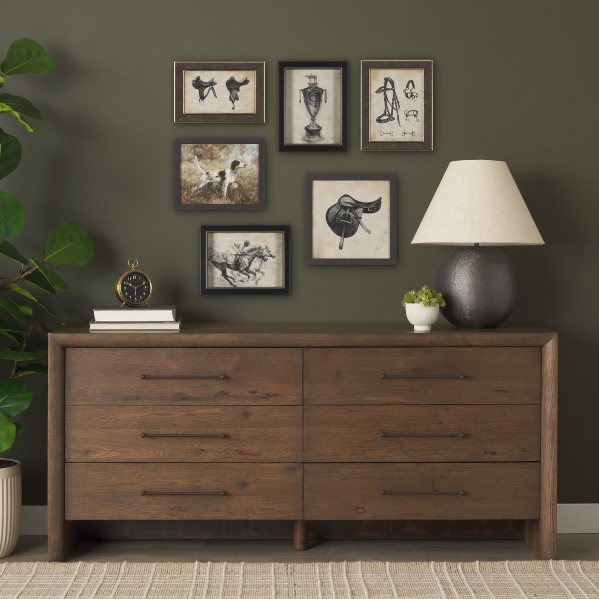 Equestrian Collection by Mercana Studio Textured Framed (Set of 6) from Mercana - Luna Furniture