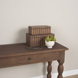Strata Fluted Walnut Wood Decorative Box Set from Mercana - Luna Furniture