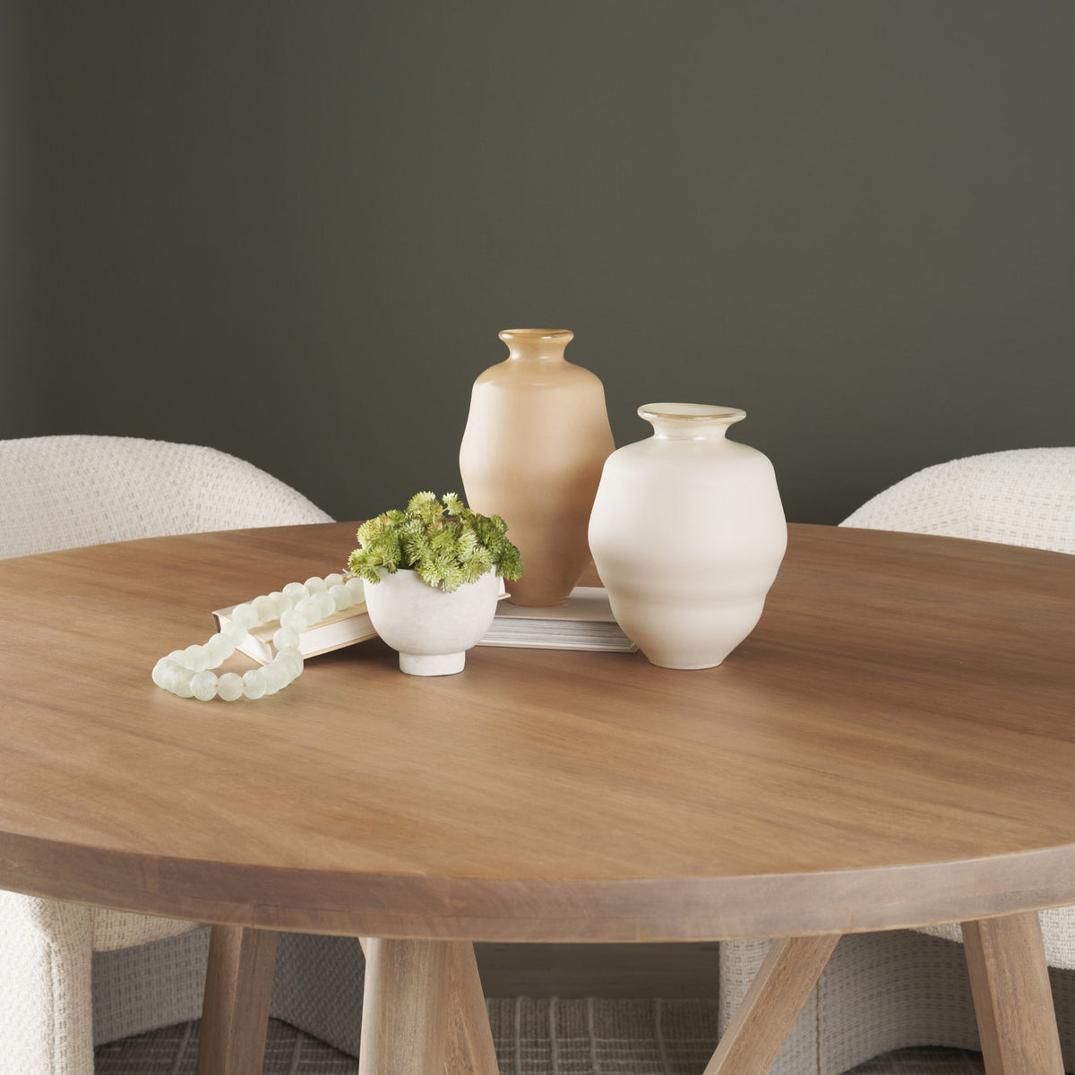 Dune Matte White Glass Vase from Mercana - Luna Furniture