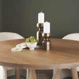 Pelar Small Antiqued Brass Stacked Pillar Candle Holder