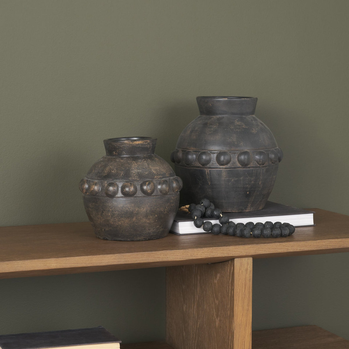 Douro Small Earthy Brown Dotted Vase from Mercana - Luna Furniture