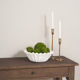 Camelia Small Fluted White Paper Mache Round Centerpiece Bowl from Mercana - Luna Furniture